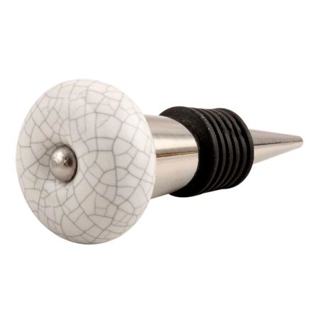 White And Black Crackle Ceramic Wine Stopper